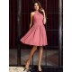 Charming High Neck Pleats Sleeveless Short Chiffon Bridesmaid Dresses