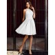 Charming High Neck Pleats Sleeveless Short Chiffon Bridesmaid Dresses