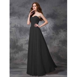 Gorgeous Sweetheart Sleeveless Ruched Long Chiffon Bridesmaid Dresses