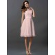 Chic Sleeveless Short Lace Bridesmaid Dresses
