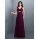 V-Neck Elegant Beading Pleats Sleeveless Long Chiffon Bridesmaid Dresses