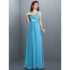 V-Neck Elegant Beading Pleats Sleeveless Long Chiffon Bridesmaid Dresses