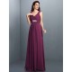 V-Neck Elegant Beading Pleats Sleeveless Long Chiffon Bridesmaid Dresses