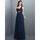 V-Neck Elegant Beading Pleats Sleeveless Long Chiffon Bridesmaid Dresses