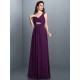 V-Neck Elegant Beading Pleats Sleeveless Long Chiffon Bridesmaid Dresses