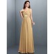 V-Neck Elegant Beading Pleats Sleeveless Long Chiffon Bridesmaid Dresses