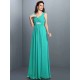 V-Neck Elegant Beading Pleats Sleeveless Long Chiffon Bridesmaid Dresses
