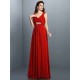 V-Neck Elegant Beading Pleats Sleeveless Long Chiffon Bridesmaid Dresses