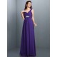 V-Neck Elegant Beading Pleats Sleeveless Long Chiffon Bridesmaid Dresses