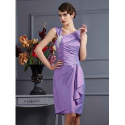 Charming Sleeveless Applique Short Taffeta Bridesmaid Dresses
