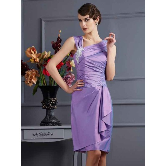 Charming Sleeveless Applique Short Taffeta Bridesmaid Dresses