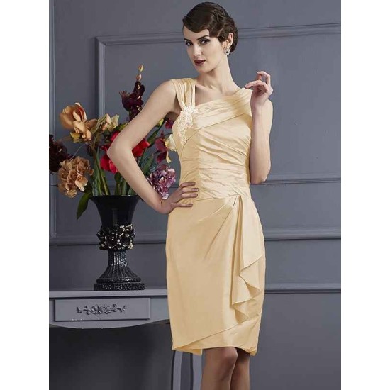 Charming Sleeveless Applique Short Taffeta Bridesmaid Dresses