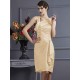 Charming Sleeveless Applique Short Taffeta Bridesmaid Dresses