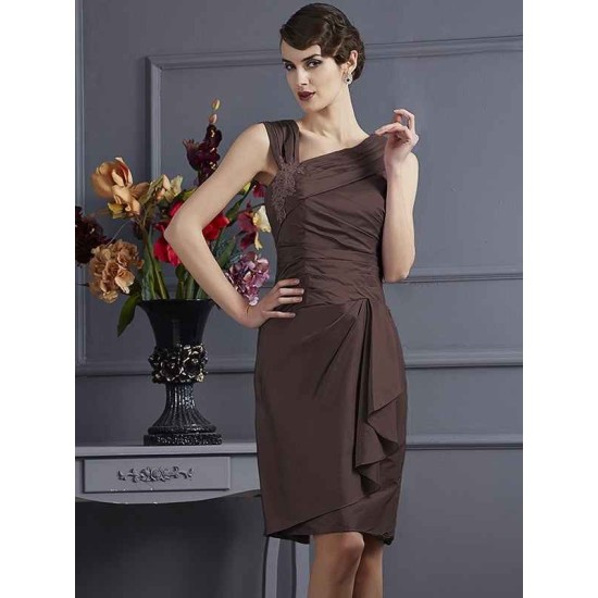 Charming Sleeveless Applique Short Taffeta Bridesmaid Dresses