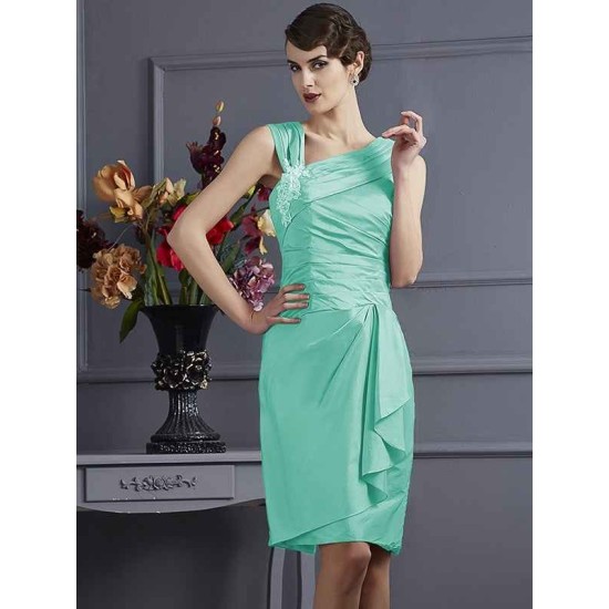 Charming Sleeveless Applique Short Taffeta Bridesmaid Dresses