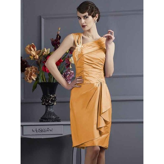 Charming Sleeveless Applique Short Taffeta Bridesmaid Dresses