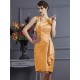 Charming Sleeveless Applique Short Taffeta Bridesmaid Dresses
