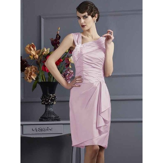 Charming Sleeveless Applique Short Taffeta Bridesmaid Dresses