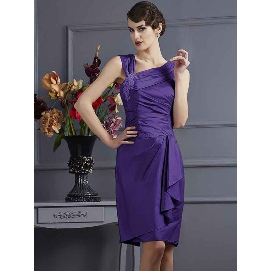Charming Sleeveless Applique Short Taffeta Bridesmaid Dresses
