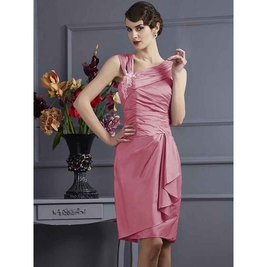 Charming Sleeveless Applique Short Taffeta Bridesmaid Dresses