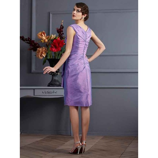 Charming Sleeveless Applique Short Taffeta Bridesmaid Dresses