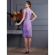 Charming Sleeveless Applique Short Taffeta Bridesmaid Dresses