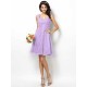 Charming Straps Lace Sleeveless Short Bridesmaid Dresses