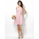 Charming Straps Lace Sleeveless Short Bridesmaid Dresses