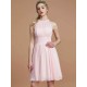 Amazing Chiffon Knee-Length Sleeveless Scoop Bridesmaid Dresses