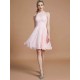 Amazing Chiffon Knee-Length Sleeveless Scoop Bridesmaid Dresses