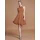 Amazing Chiffon Knee-Length Sleeveless Scoop Bridesmaid Dresses