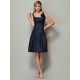 Charming Straps Sleeveless Pleats Short Taffeta Bridesmaid Dresses