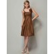 Charming Straps Sleeveless Pleats Short Taffeta Bridesmaid Dresses