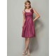 Charming Straps Sleeveless Pleats Short Taffeta Bridesmaid Dresses