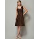 Charming Straps Sleeveless Pleats Short Taffeta Bridesmaid Dresses