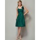 Charming Straps Sleeveless Pleats Short Taffeta Bridesmaid Dresses