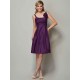 Charming Straps Sleeveless Pleats Short Taffeta Bridesmaid Dresses