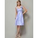 Charming Straps Sleeveless Pleats Short Taffeta Bridesmaid Dresses