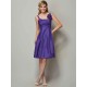 Charming Straps Sleeveless Pleats Short Taffeta Bridesmaid Dresses