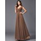 V-Neck Elegant Sleeveless Long Chiffon Bridesmaid dresses