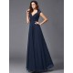 V-Neck Elegant Sleeveless Long Chiffon Bridesmaid dresses