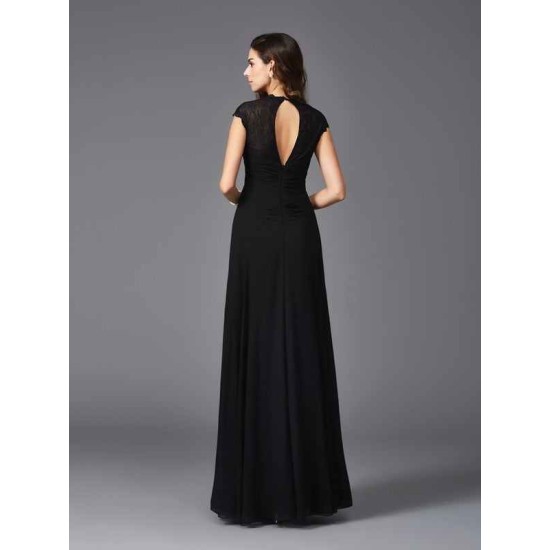 V-Neck Elegant Sleeveless Long Chiffon Bridesmaid dresses