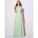 Charming Strapless Sleeveless Pleats Long Chiffon Bridesmaid Dresses