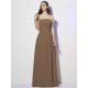 Charming Strapless Sleeveless Pleats Long Chiffon Bridesmaid Dresses