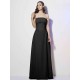 Charming Strapless Sleeveless Pleats Long Chiffon Bridesmaid Dresses