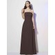 Charming Strapless Sleeveless Pleats Long Chiffon Bridesmaid Dresses