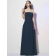 Charming Strapless Sleeveless Pleats Long Chiffon Bridesmaid Dresses