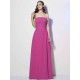 Charming Strapless Sleeveless Pleats Long Chiffon Bridesmaid Dresses