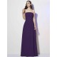Charming Strapless Sleeveless Pleats Long Chiffon Bridesmaid Dresses