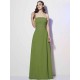 Charming Strapless Sleeveless Pleats Long Chiffon Bridesmaid Dresses